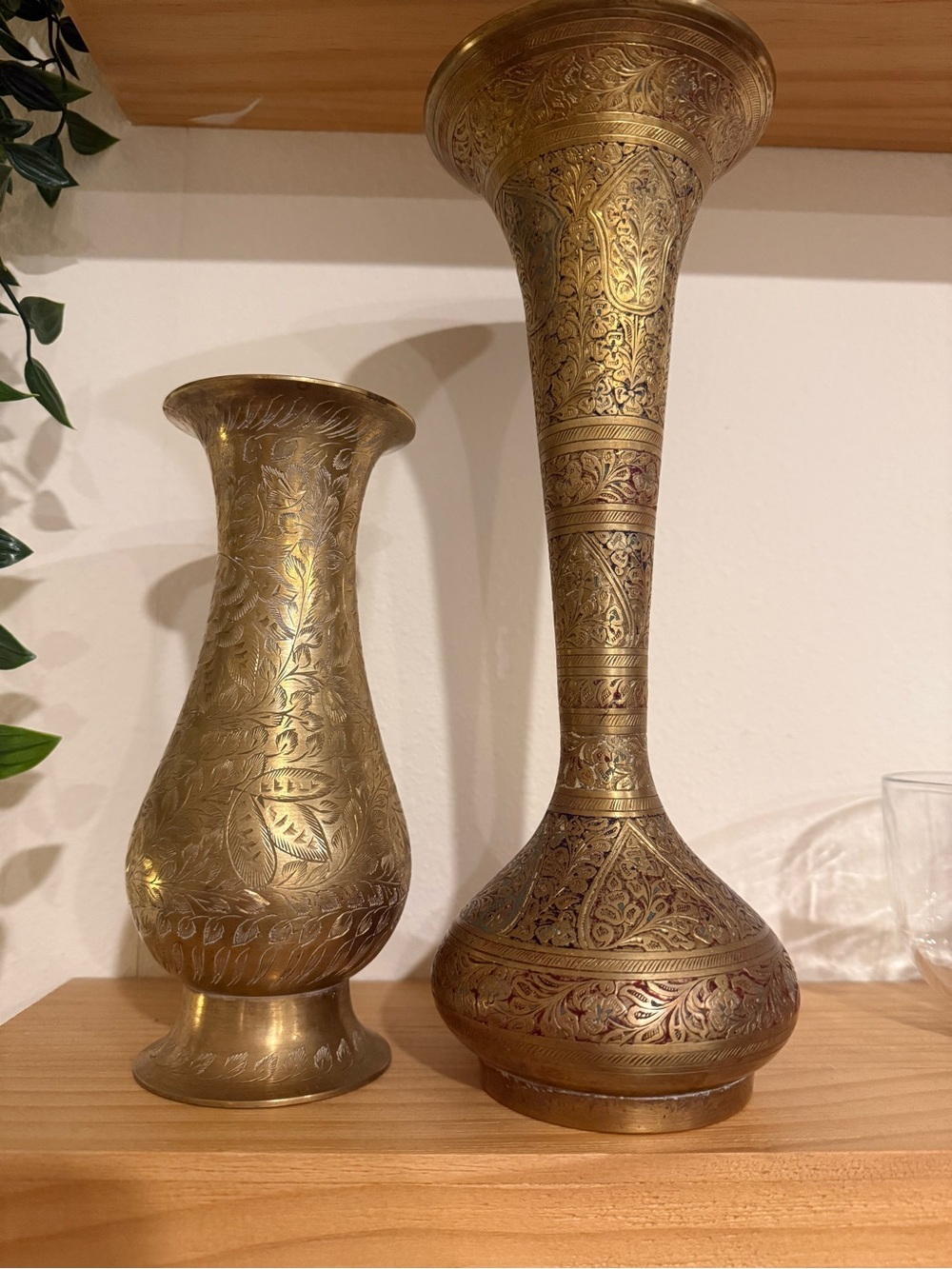 Brass Decorative Vase — Gold Ornate Home Accent